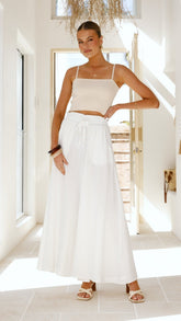Avery Wide Leg Pants - White