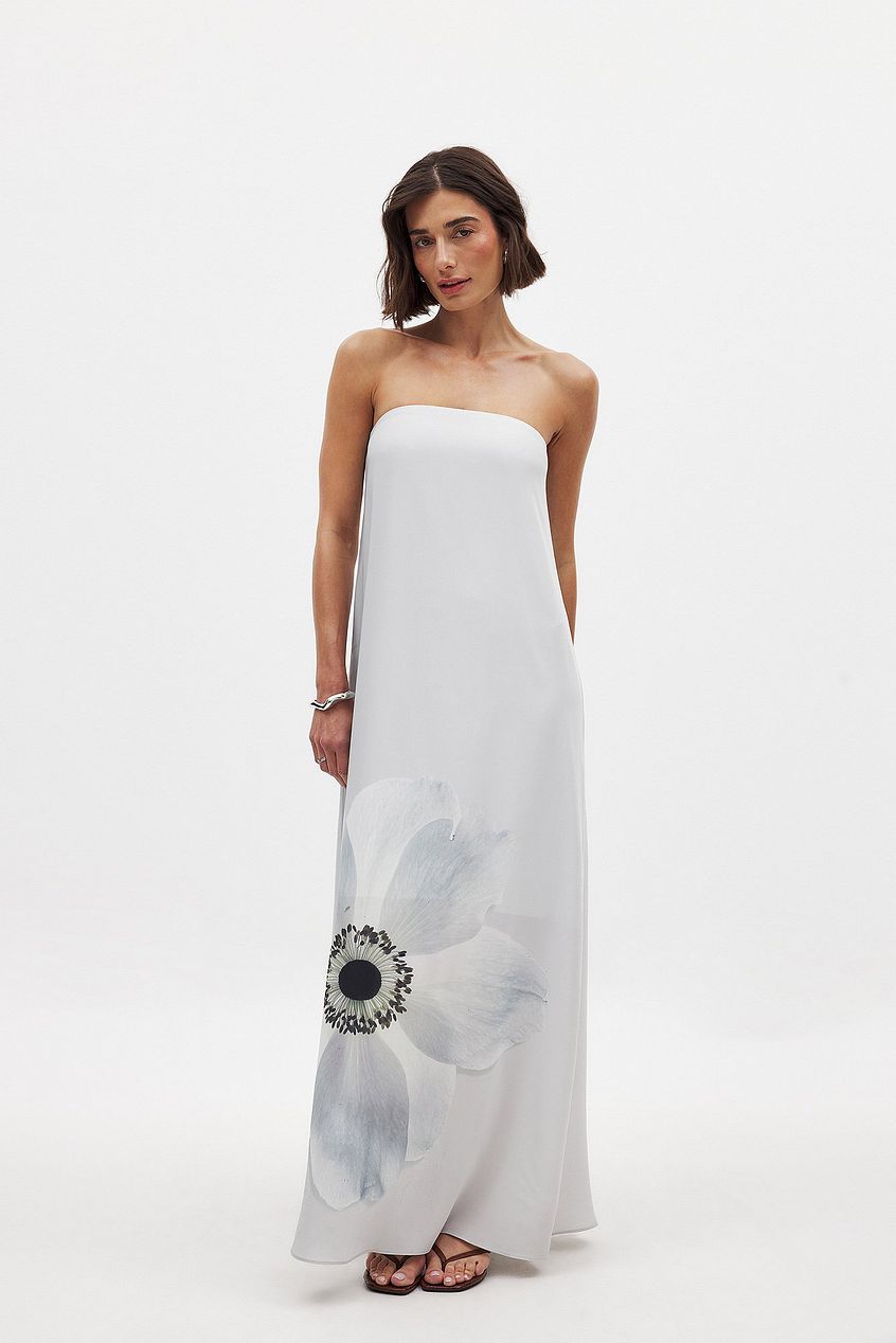 Printed Off Shoulder Maxi Dress