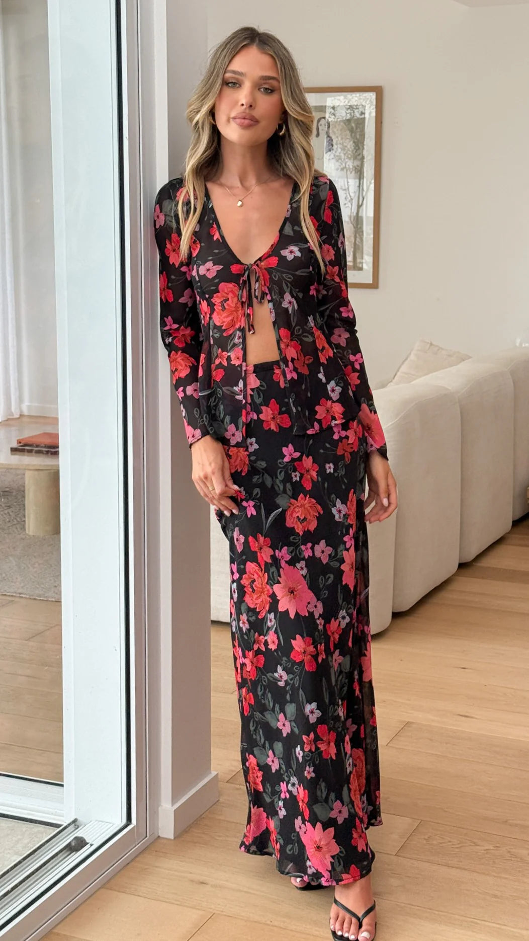 Flo Maxi Skirt - Dark Floral